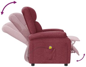 vidaXL Πολυθρόνα Μπερζέρα Μασάζ Μπορντό Υφασμάτινη