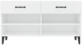 vidaXL Παπουτσοθήκη Γυαλιστερό Λευκό 102x35x55 εκ. Επεξεργασμένο Ξύλο