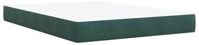 vidaXL Κρεβάτι Boxspring με Στρώμα Σκούρο Πράσινο 140x190εκ. Βελούδινο
