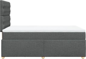 vidaXL Κρεβάτι Boxspring με Στρώμα Σκούρο Γκρι 120x200 εκ. Υφασμάτινο