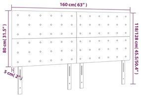 Κεφαλάρια Κρεβατιού 4 τεμ. Μαύρα 80 x 5 x 78/88 εκ. Υφασμάτινο - Μαύρο