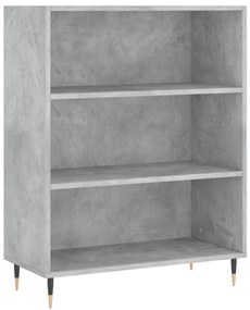 vidaXL Βιβλιοθήκη Γκρι Σκυροδέματος 69,5 x 32,5 x 90 εκ. Επεξεργ. Ξύλο
