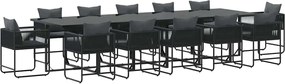 vidaXL Σέτ φαγητού για κήπο 13 pcs Μαύρο Ατσάλι