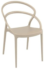 Καρέκλα Pia Siesta-Μπεζ - Γκρι-54φ 56β 82ψ εκ.  (4 τεμάχια)
