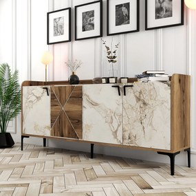 Κονσόλα Καρυδί / Λευκό RAFLIR 180x35x78
