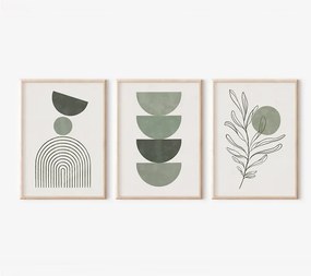 Πίνακας Zerifa pakoworld τρίπτυχος με ψηφιακή εκτύπωση και πλαίσιο 33x1.5x48εκ