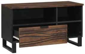 vidaXL ντουλάπα τηλεόρασης  80x33.5x46 cm από Μασίφ Ξύλο Καρυδιάς & Μένταλλο