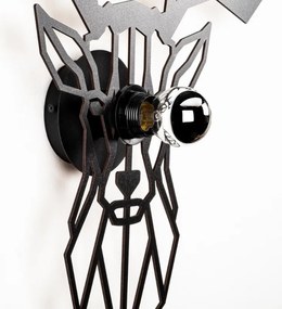 Απλίκα τοίχου Deer Megapap E27 MDF χρώμα μαύρο 55x12x55εκ.