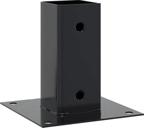 vidaXL Βάσεις στύλων τετράγωνες 4 τεμάχια Χάλυβας με επικάλυψη σκόνης