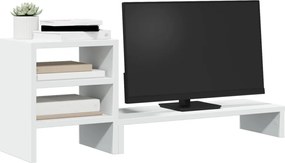 vidaXL Βάση Οθόνης με Organiser Γραφείου Λευκή από Επεξ. Ξύλο
