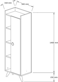 Έπιπλο Μπάνιου Λευκό ILGIM 31,8x50x140