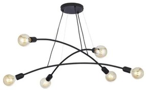 Κρεμαστό Φωτιστικό Οροφής εξάφωτο HELIX TK Lighting-2726-Μαύρο 2726