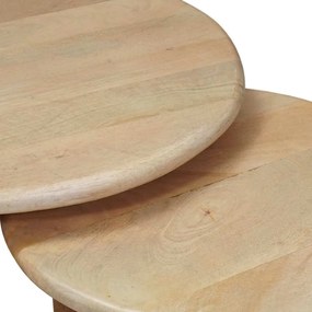 vidaXL Τραπεζάκια Καφέ Στερεών 2 τμχ. Λευκό Ø 50 x 40 εκ