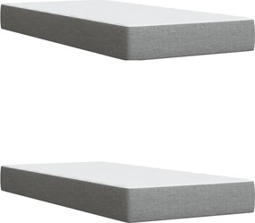 vidaXL Κρεβάτι Boxspring με Στρώμα Ανοιχτό Γκρι 200x200 εκ. Υφασμάτινο