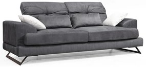 Καναπές 3θέσιος PWF-0508 pakoworld ύφασμα ανθρακί-μαύρο 225x79x92εκ