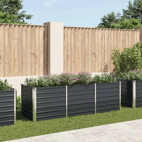 vidaXL Ζαρντινιέρα Υπερυψωμένη Ανθρακί 240x80x77 εκ. Γαλβαν. Χάλυβας