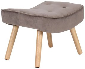 WOODWELL Ε7141,81ALMA Σκαμπό - Υποπόδιο, Ύφασμα Velure Καφέ, Πόδια Φυσικό, K/D 52x38x35cm Ε7141,81