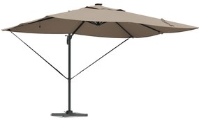 vidaXL Ομπρέλα με βραχίονα Roma με LEDs Ταμπά 352x251x265 cm Αλουμίνιο