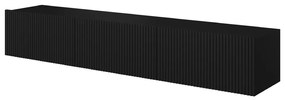Σύνθετο τηλεόρασης NICOLE, επιτοίχιο, με 2 ντουλάπια και 1 συρτάρι, μαύρο ματ 200x33x45cm-BOG7025