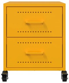vidaXL Κομοδίνα 2 τεμ. Μουσταρδί 36x39x43,5 εκ. από Χάλυβα