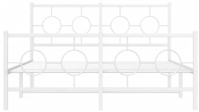 vidaXL Πλαίσιο Κρεβατιού με Κεφαλάρι&Ποδαρικό Λευκό 140x190εκ. Μέταλλο