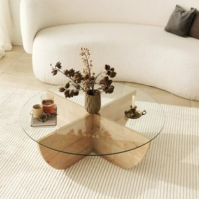 Τραπεζάκι Σαλονιού Sapphire Δρυς FLIDOL 90x90x30