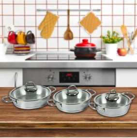 Stewehome Σετ τηγανιών από ανοξείδωτο χάλυβα 6 τεμαχίων