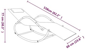 vidaXL Κουνιστή Ξαπλώστρα Κρεμ από Ατσάλι / Textilene