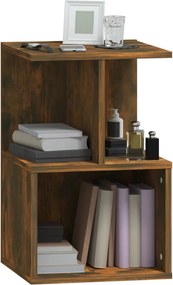 vidaXL Κομοδίνα 2 Τεμ. Καπνιστή Δρυς 35x35x55 εκ. από Επεξεργ. Ξύλο