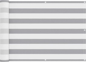 vidaXL Οθόνη Μπαλκονιού Ανοιχτό Γκρι και Λευκό 75 x 600 cm
