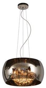 Φωτιστικό Κρεμαστό Lucide 70463-05-11 PEARL Χρώμιο (Chrome)|Φυμέ (Smoke)