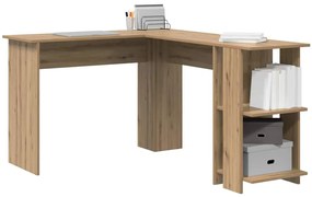 vidaXL Γωνιακό Γραφείο με Αποθήκευση artisan δρυς 140 x 113.5 x 75 εκ.