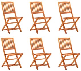 Καρέκλες Κήπου Πτυσσόμενες 6 τεμ. από Μασίφ Ξύλο Ευκαλύπτου