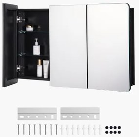 VEVOR Medicine Cabinet 25.5&quot; x 40&quot; Mirror Medicine Cabinet Adjustable Shelves