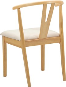 vidaXL Καρέκλα τραπεζαρίας 2 pcs Φυσικό και Ανοιχτό