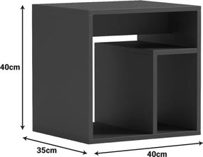 Βοηθητικό τραπέζι Doublo pakoworld ανθρακί 40x35x40εκ