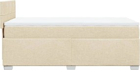 vidaXL Κρεβάτι Boxspring με Στρώμα Κρεμ 80 x 200 εκ. Υφασμάτινο