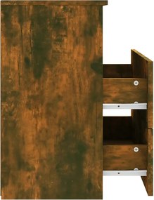 vidaXL Κομοδίνο Καπνιστή Δρυς 50 x 32 x 60 εκ.