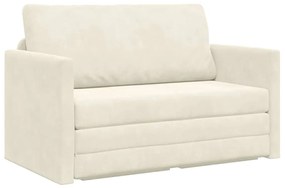 vidaXL Κρεβάτι καναπές Κρεμ 124 x 204 x 61 εκ Βελούδο