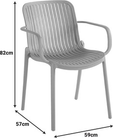 Πολυθρόνα Teragi στοιβαζόμενη pakoworld pp με UV protection λευκή 59x57x82εκ