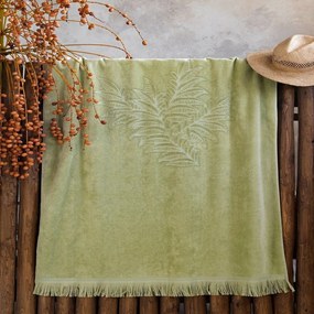 Πετσέτα Θαλάσσης Caolin Jacquard Olive Nima Θαλάσσης 90x160cm 100% Cotton
