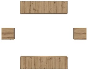 vidaXL Σετ επίπλου τηλεόρασης 6 pcs artisan δρυς 60 x 30 x 30 cm