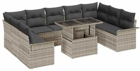 vidaXL Σετ Καναπέ Κήπου 10 pcs Ανοιχτό γκρι 100 x 55 x 73 εκ