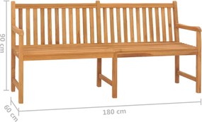 vidaXL Παγκάκι Κήπου 180 εκ. από Μασίφ Ξύλο Teak