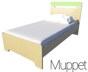 Παιδικό Μονό 90x190 Κρεβάτι Irven Muppet Χρώμα Πράσινο