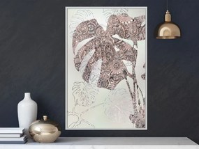 Αφίσα - Ornamented Monstera - 40x60 - Μαύρο - Χωρίς πασπαρτού