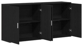 vidaXL Μπουφέδες 2 τεμάχια Μαύρος Δρύς 79x38x80 εκ Επεξεργασμένο Ξύλο