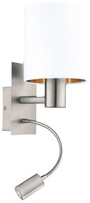 Φωτιστικό Τοίχου Pasteri 96484 White Eglo Metal, Fabric