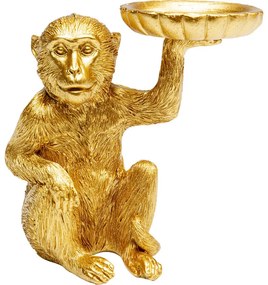 Διακοσμητικό Επιτραπέζιο/Κηροπήγιο Μαϊμού Χρυσό 11x7x11 εκ