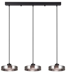 Φωτιστικό Οροφής - Ράγα 4075-3R Led 3CCT 70x200cm 3960lm 3x12W Black-Smoke Inlight